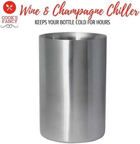 img 3 attached to Cook's Premium Double Walled Wine Chiller – Sleek Brushed Stainless Steel – Insulated Wine Cooler/Champagne Bucket – Suitable for 750ml Bottles – Ensures Optimal Bottle Chill (Single Pack)