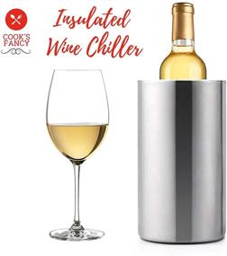 img 2 attached to Cook's Premium Double Walled Wine Chiller – Sleek Brushed Stainless Steel – Insulated Wine Cooler/Champagne Bucket – Suitable for 750ml Bottles – Ensures Optimal Bottle Chill (Single Pack)