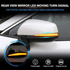 img 3 attached to 🚘 LED Side Mirror Sequential Dynamic Turn Signal Lights for RAV4 XA50 2019-2022, Tacoma 2016-2022, Highlander XU70 2020-2022 (2PCS) - Smoked Black, Affordable Car Accessories