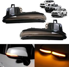 img 4 attached to 🚘 LED Side Mirror Sequential Dynamic Turn Signal Lights for RAV4 XA50 2019-2022, Tacoma 2016-2022, Highlander XU70 2020-2022 (2PCS) - Smoked Black, Affordable Car Accessories