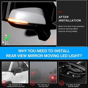 img 1 attached to 🚘 LED Side Mirror Sequential Dynamic Turn Signal Lights for RAV4 XA50 2019-2022, Tacoma 2016-2022, Highlander XU70 2020-2022 (2PCS) - Smoked Black, Affordable Car Accessories