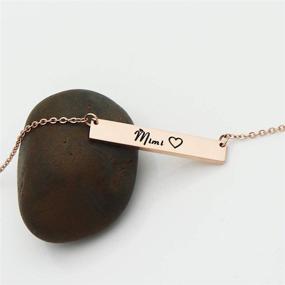 img 1 attached to Ankiyabe Grandma Gift Necklace - Engraved Bar Pendant Necklace Birthday Gifts for Grandma from Grandkid