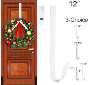 img 3 attached to 🕊️ GameXcel 12-Inch Wreath Hanger for Front Door - Large Metal Hook for Christmas Wreath Over The Door - White