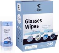 glasses and electronics screen lens cleaning wipes - 250 count pre-moistened quick dry, individually wrapped with carrying box, suitable for all types of glasses and electronics screens logo
