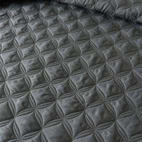 img 2 attached to 🛏️ Premium King Size Quilt Set with Pillow Shams - Ellispe Quilted Bedspread/Coverlet/Bed Cover (96x104 Inches, Steel Grey) - Soft, Lightweight, and Reversible - Exclusive Mezcla Design
