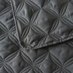 img 1 attached to 🛏️ Premium King Size Quilt Set with Pillow Shams - Ellispe Quilted Bedspread/Coverlet/Bed Cover (96x104 Inches, Steel Grey) - Soft, Lightweight, and Reversible - Exclusive Mezcla Design