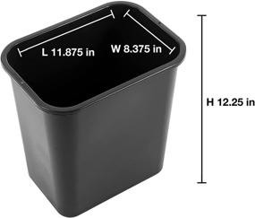 img 2 attached to Space-Saving Black Trash Wastebasket for Office, Kitchen, and Dorm – 13 🗑️ Quart / 3.25 Gallon Capacity, Under Desk and Narrow Spaces, Easy to Clean