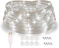 🔌 waterproof connectable rope lights, 16ft strip lighting for home christmas holiday garden patio party decoration - 4000k nature white, indoor/outdoor mood lighting логотип