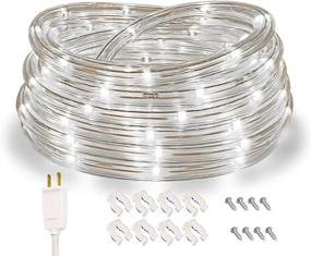 img 4 attached to 🔌 Waterproof Connectable Rope Lights, 16ft Strip Lighting for Home Christmas Holiday Garden Patio Party Decoration - 4000K Nature White, Indoor/Outdoor Mood Lighting