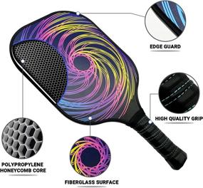 img 2 attached to 🥒 Kindacoool Pickleball Paddles Set of 2 - Includes 4 Pickleball Balls and 1 Carry Bag - Graphite Fiberglass Surface, Polypropylene Honeycomb Core