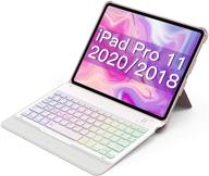 🔓 inateck ipad pro 11 case with keyboard 2020/2018 - compatible with ipad pro 11 inch (1st /2nd generation), pink - backlit keyboard and flexible kickstand logo