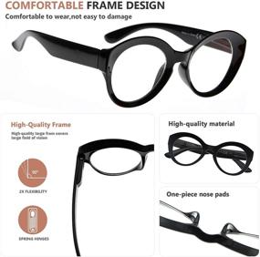 img 2 attached to Eyekepper 4-Pack Round Reading Glasses for Women | Large Frame Stylish Readers