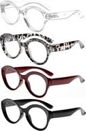 eyekepper 4-pack round reading glasses for women | large frame stylish readers logo