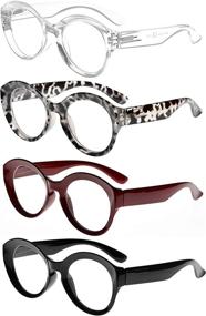 img 4 attached to Eyekepper 4-Pack Round Reading Glasses for Women | Large Frame Stylish Readers