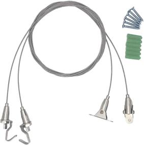 img 1 attached to 🖼️ Chris.W 2Pack Art Gallery Ceiling Wall Mount Picture Hanging System with Adjustable Hooks and Stainless Steel Wire – Heavy Duty Frame, Picture, Photo and Mirror Hanging Kit (180° Rotary)