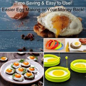 img 1 attached to 🍳 Enhanced Silicone Egg Ring Set - Non-Stick Cooking Rings for Perfect Fried Eggs, Pancakes, and More (4Pcs)