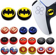 🦇 enhanced grip stick cover for dualsense wireless controllers - 2pcs analog thumb cap for ps5/ps4/xbox one/360/ns pro - non-slip silicone handle protection (bat-man) логотип