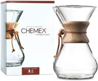 ☕ чайник для заваривания кофе chemex pour-over из стекла - классическая серия: 8 чашек с эксклюзивной упаковкой. логотип