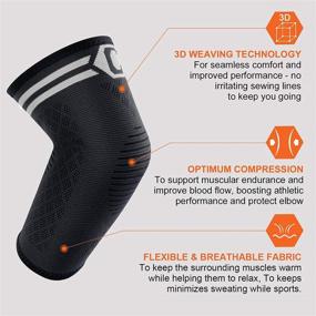 img 3 attached to 🎾 CAMBIVO 2 Pack Elbow Compression Sleeve for Men and Women, Elbow Brace for Tennis Elbow, Golf Elbow, Workouts, Arthritis, Tendinitis - Grey, X-Small