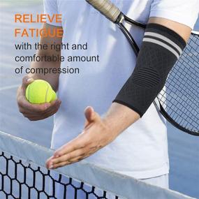 img 1 attached to 🎾 CAMBIVO 2 Pack Elbow Compression Sleeve for Men and Women, Elbow Brace for Tennis Elbow, Golf Elbow, Workouts, Arthritis, Tendinitis - Grey, X-Small