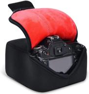 caden dslr camera sleeve case with neoprene protection: compatible for nikon, canon, pentax, sony and more - black logo