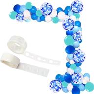 🎈 100pcs balloon arch garland kit in royal blue, lake blue, and white latex for wedding, baby shower, birthday party decor логотип