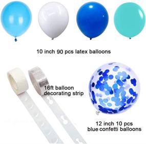 img 3 attached to 🎈 100pcs Balloon Arch Garland Kit in Royal Blue, Lake Blue, and White Latex for Wedding, Baby Shower, Birthday Party Decor