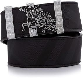 img 1 attached to Fashion Comfort Leather Luxury Grey Silver Men's Accessories and Belts