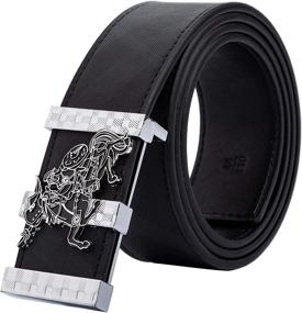 img 4 attached to Fashion Comfort Leather Luxury Grey Silver Men's Accessories and Belts