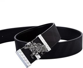 img 2 attached to Fashion Comfort Leather Luxury Grey Silver Men's Accessories and Belts