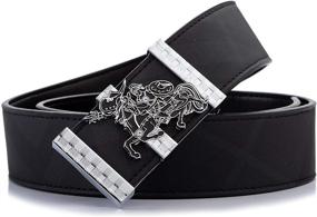 img 3 attached to Fashion Comfort Leather Luxury Grey Silver Men's Accessories and Belts