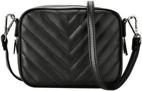 img 4 attached to 👜 CARM AXKO Quilted Luxury Crossbody Shoulder Bag with Zipper for Women