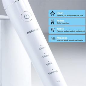 img 3 attached to 🪥 Advanced MOCEMTRY Sonic Electric Toothbrush for Adults – Rechargeable with 4 Duponts Brush Heads, 4 Cleaning Modes, and Waterproof Design