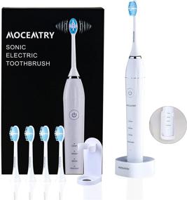 img 4 attached to 🪥 Advanced MOCEMTRY Sonic Electric Toothbrush for Adults – Rechargeable with 4 Duponts Brush Heads, 4 Cleaning Modes, and Waterproof Design