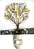 🌳 amber brown tree night light: enhancing hallways, bedrooms, bathrooms & more with nature-themed decor logo
