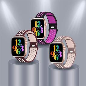 img 3 attached to IWabcertoo 3 Pack Sport Bands Compatible With Apple Watch Bands38Mm 40Mm 41Mm 42Mm 44Mm 45Mm