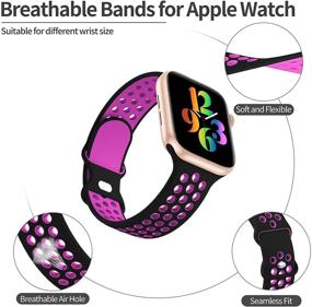 img 2 attached to IWabcertoo 3 Pack Sport Bands Compatible With Apple Watch Bands38Mm 40Mm 41Mm 42Mm 44Mm 45Mm