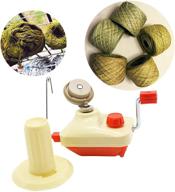lamxd hand-operated needlecraft yarn ball winder in red - portable package, easy setup & use, sturdy design with metal handle and tabletop clamp - includes yarn needles set logo
