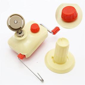 img 2 attached to LAMXD Hand-Operated Needlecraft Yarn Ball Winder in Red - Portable Package, Easy Setup & Use, Sturdy Design with Metal Handle and Tabletop Clamp - Includes Yarn Needles Set