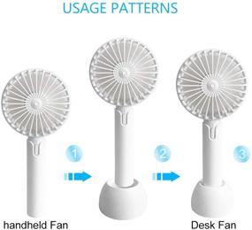 img 1 attached to 💨 Compact Mini Handheld Fan - USB Desk Fan with 3 Adjustable Speeds for Travel, Home, and Office (White)