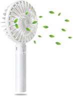 💨 compact mini handheld fan - usb desk fan with 3 adjustable speeds for travel, home, and office (white) logo