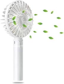 img 4 attached to 💨 Compact Mini Handheld Fan - USB Desk Fan with 3 Adjustable Speeds for Travel, Home, and Office (White)