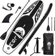 🏄 lbw inflatable stand up paddle board set with sup accessories: adjustable paddle, hand pump, removable fin, waterproof backpack, ankle leash, wrench, instruction manual logo