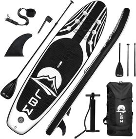 img 4 attached to 🏄 LBW Inflatable Stand Up Paddle Board Set with SUP Accessories: Adjustable Paddle, Hand Pump, Removable Fin, Waterproof Backpack, Ankle Leash, Wrench, Instruction Manual