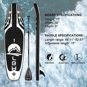 img 2 attached to 🏄 LBW Inflatable Stand Up Paddle Board Set with SUP Accessories: Adjustable Paddle, Hand Pump, Removable Fin, Waterproof Backpack, Ankle Leash, Wrench, Instruction Manual