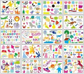 img 3 attached to HADDIY Kids Drawing Stencils Set: 20 Pcs Plastic Stencil Kit with 🎨 300+ Patterns - Perfect Gift and Card Making Templates for Girls & Boys