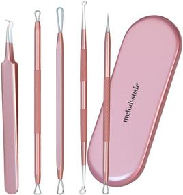 img 4 attached to 💆 MelodySusie Blackhead Remover Pimple Popper Tool Kit: Professional Stainless Comedone Extractor for Nose & Face – Blemish Whitehead Popping Tool with Portable Metal Case