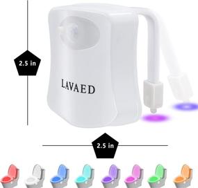 img 3 attached to 🚽 LAVAED LED Motion Sensor Toilet Night Light - Home Toilet Light with Body Motion Sensor, 8-Color Changes - Bathroom Toilet Bowl Seat Lamp (1 Pack)