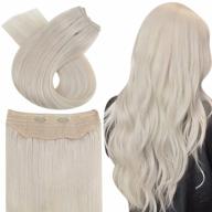 💇 easyouth wire human hair extensions: clip-on fish line hair in gorgeous platinum blonde 14inch, 70g logo