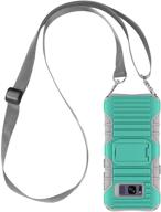 📱 samsung galaxy s8 crossbody case with kickstand - e-tree green, shockproof dual layer (hard pc & soft tpu), anti-lost detachable lanyard for kids, elderly & outdoor activities logo